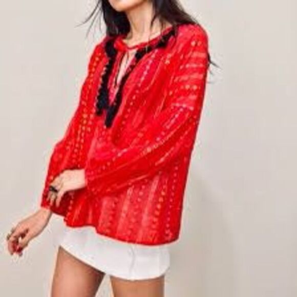 ‎Belle vere red tassel detail blouse - Picture 1 of 5